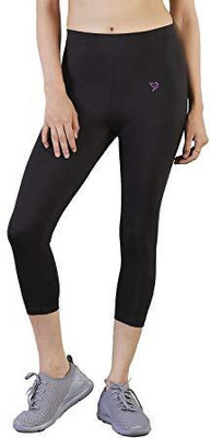 TWIN BIRDS 3/4th/Calf Length Western Wear Legging(Black, Solid)