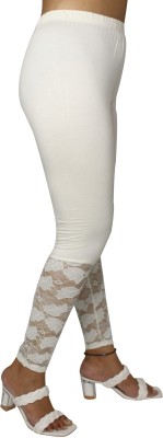 pinkshell Ankle Length Western Wear Legging(White, Self Design)