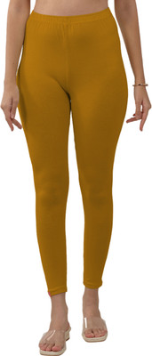 Lyra Ankle Length  Ethnic Wear Legging(Gold, Solid)