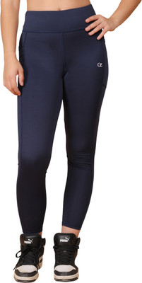 GREENZO Ankle Length Western Wear Legging(Dark Blue, Solid)