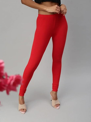 Shelly fashion Churidar  Western Wear Legging(Red, Solid)