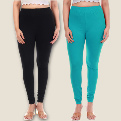 tpf Churidar Length Western Wear Legging(Black, Blue, Solid)