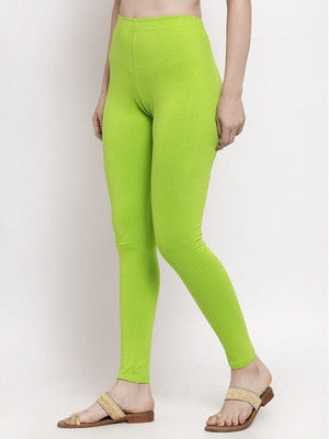ABE Ankle Length Western Wear Legging(Light Green, Solid)