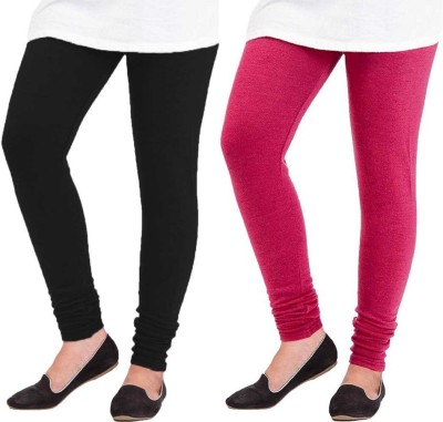 Swastik Stuffs Ankle Length Western Wear Legging(Black, Pink, Solid)