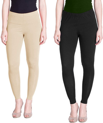Lyra Ankle Length  Ethnic Wear Legging(Black, Beige, Solid)