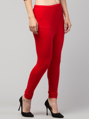 RIIPO Churidar  Western Wear Legging(Red, Solid)