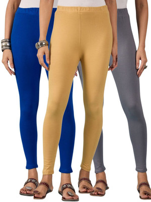 DIMPY GARMENTS Ankle Length Western Wear Legging(Blue, Grey, Beige, Solid)