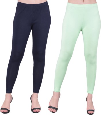 Comfort Lady Ankle Length  Western Wear Legging(Dark Blue, Light Green, Solid)