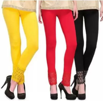 sr enterprises Footed  Ethnic Wear Legging(Red, Yellow, Black, Solid)