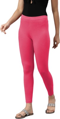 Cute Legs Ankle Length Western Wear Legging(Pink, Solid)