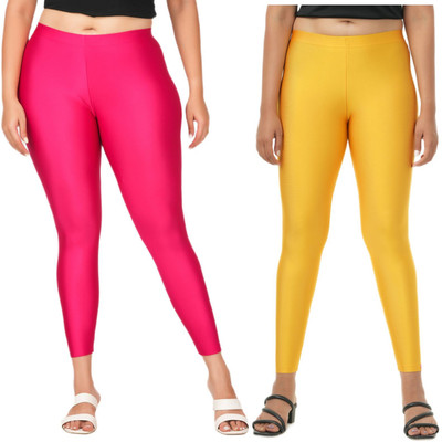 LoveiT Ankle Length Western Wear Legging(Pink, Yellow, Solid)