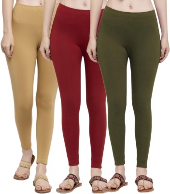 Lamina Collections Ankle Length Ethnic Wear Legging(Beige, Maroon, Dark Green, Solid)