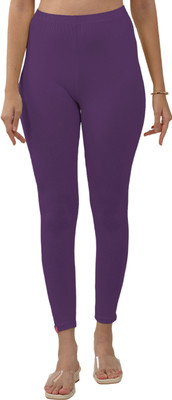 Lyra Ankle Length  Western Wear Legging(Purple, Solid)