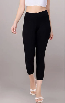 jeneric Ankle Length Western Wear Legging(Black, Solid)
