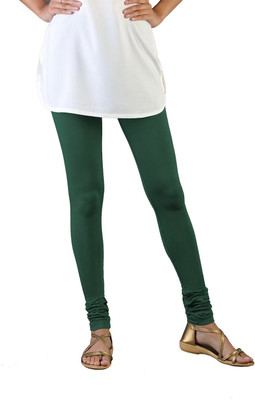 TWIN BIRDS Churidar Length Western Wear Legging(Green, Solid)