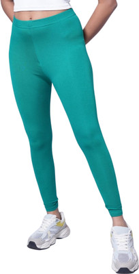 GOLDEN the ROSE Ankle Length Western Wear Legging(Green, Solid)