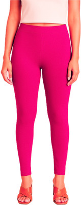 Oviya Fashions Ankle Length Western Wear Legging(Pink, Solid)