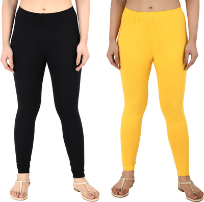 Samiksha Fashion Western Wear Legging(Black, Yellow, Solid)