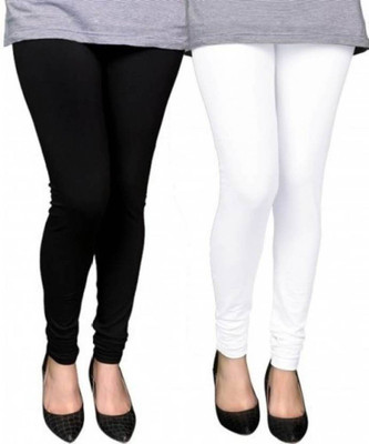 PI World Churidar  Western Wear Legging(White, Black, Solid)