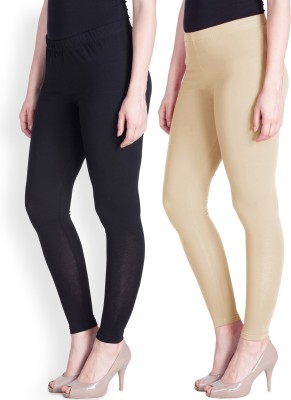 Lyra Ankle Length  Ethnic Wear Legging(Black, Beige, Solid)