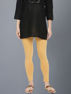 Dollar Missy Ankle Length  Ethnic Wear Legging(Beige, Solid)