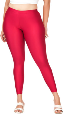 LoveiT Ankle Length Western Wear Legging(Red, Solid)