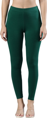 femmora 3/4th/Calf Length Ethnic Wear Legging(Dark Green, Solid)