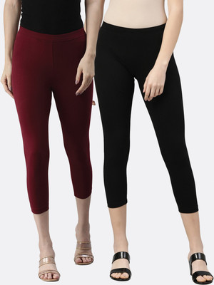 Kryptic 3/4th/Calf Length Western Wear Legging(Black, Solid)
