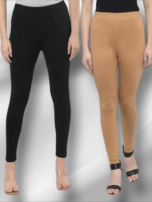 AK ULTIMATE Ankle Length Ethnic Wear Legging(Black, Beige, Solid)