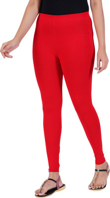 Stywa Ankle Length Ankle Length Western Wear Legging(Red, Solid)