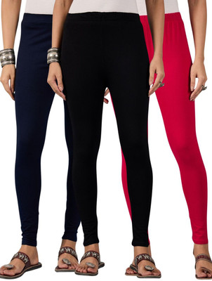 DIMPY GARMENTS Ankle Length Western Wear Legging(Dark Blue, Pink, Black, Solid)