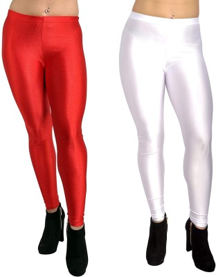 Homeshop Churidar  Western Wear Legging(Red, White, Solid)