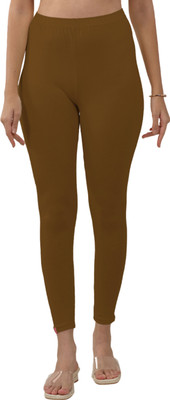 Lyra Ankle Length  Ethnic Wear Legging(Brown, Solid)