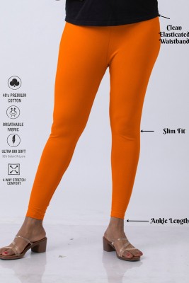 Lady Luxe Ankle Length  Ethnic Wear Legging(Yellow, Solid)