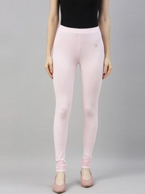 TWIN BIRDS Churidar Length Ethnic Wear Legging(Pink, Solid)