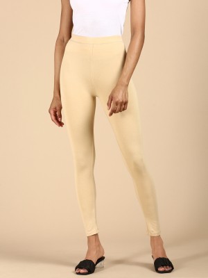 De Moza Ankle Length Ethnic Wear Legging(Beige, Solid)