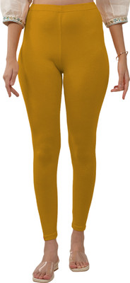 Lyra Ankle Length  Western Wear Legging(Gold, Solid)