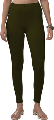 Lyra Ankle Length  Ethnic Wear Legging(Green, Solid)
