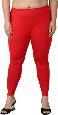 Poonam Enterprises Ankle Length  Western Wear Legging(Red, Solid)