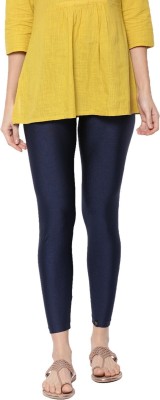 TWIN BIRDS Ankle Length  Western Wear Legging(Dark Blue, Solid)