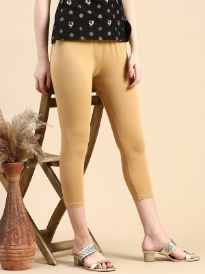ONLY SHE Ankle Length  Ethnic Wear Legging(Brown, Solid)