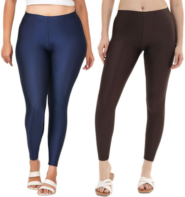 LoveiT Ankle Length Western Wear Legging(Dark Blue, Brown, Solid)