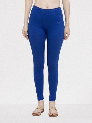 Trend Level Ankle Length Western Wear Legging(Blue, Solid)