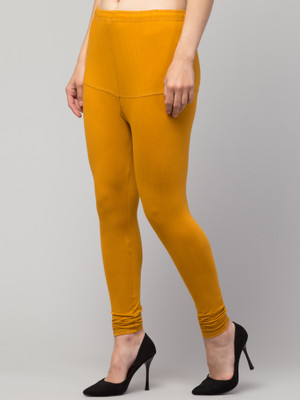 RIIPO Ankle Length Western Wear Legging(Yellow, Solid)