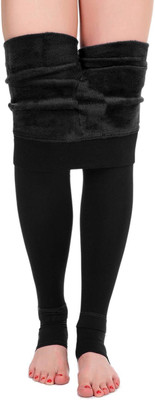 FANDOM 4U Ankle Length Winter Wear Legging(Black, Solid)
