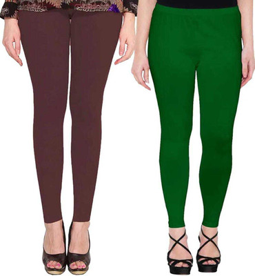 AK ULTIMATE Ankle Length Ethnic Wear Legging(Brown, Green, Solid)