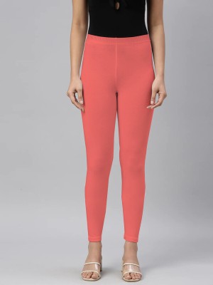 Fash Feel Ankle Length Ethnic Wear Legging(Pink, Solid)