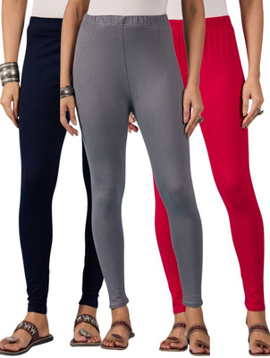 DIMPY GARMENTS Ankle Length Western Wear Legging(Dark Blue, Pink, Grey, Solid)