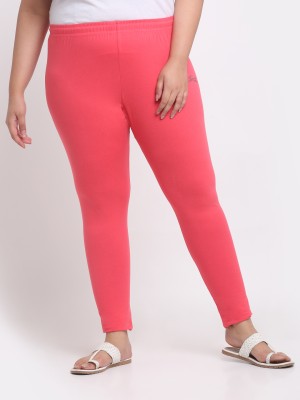 Trend Level Ankle Length Western Wear Legging(Pink, Solid)