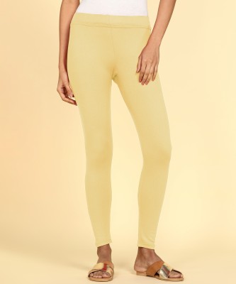 Colorscube Ankle Length  Western Wear Legging(Gold, Solid)